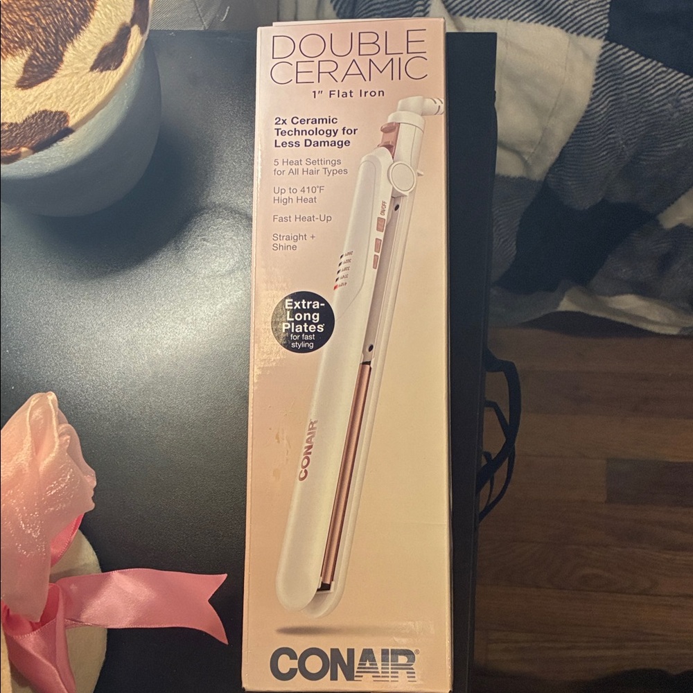 Conair Double Ceramic 1" Flat Iron - White